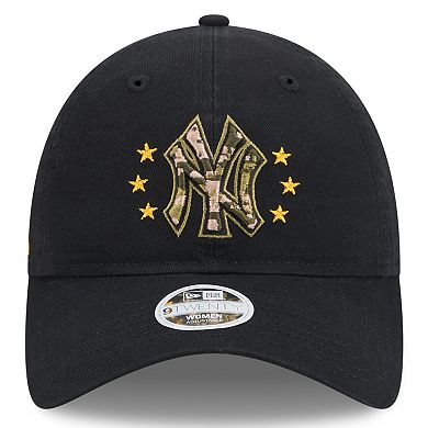 Women's New Era  Black New York Yankees 2024 Armed Forces Day 9TWENTY Adjustable Hat