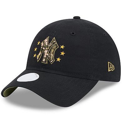 Women's New Era  Black New York Yankees 2024 Armed Forces Day 9TWENTY Adjustable Hat