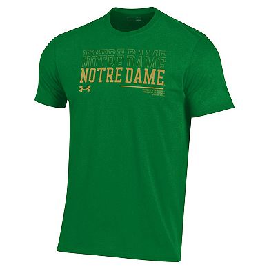 Men's Under Armour Green Notre Dame Fighting Irish 2024 Sideline Wordmark Performance T-Shirt