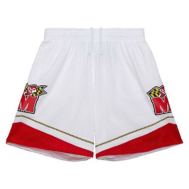 Men's Mitchell & Ness White Maryland Terrapins 2001/02 Throwback Jersey Shorts