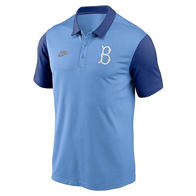 Men's Nike Light Blue Brooklyn Dodgers Franchise Cooperstown Collection Polo