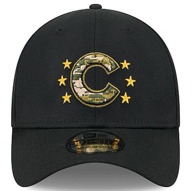 Men's New Era  Black Chicago Cubs 2024 Armed Forces Day 39THIRTY Flex Hat