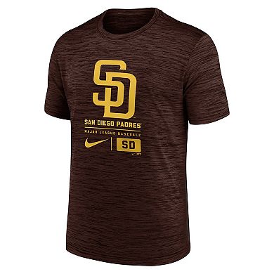 Men's Nike Brown San Diego Padres Large Logo Velocity T-Shirt