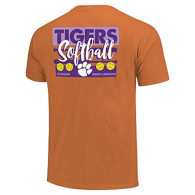 Unisex Orange Clemson Tigers Gritty Softball Bats Comfort Colors T-Shirt