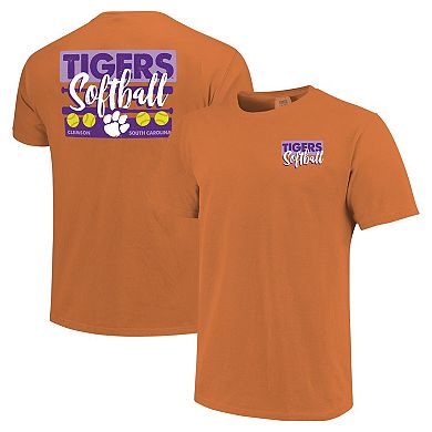 Unisex Orange Clemson Tigers Gritty Softball Bats Comfort Colors T-Shirt
