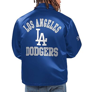 Men's Starter Royal Los Angeles Dodgers Option Route Satin Full-Snap Jacket