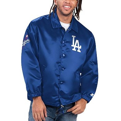 Men's Starter Royal Los Angeles Dodgers Option Route Satin Full-Snap Jacket