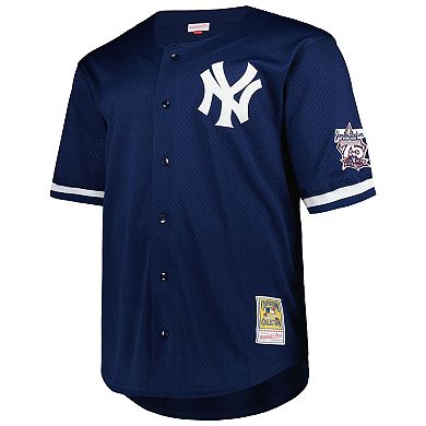 Men's Mitchell & Ness Derek Jeter Navy New York Yankees Big & Tall Cooperstown Collection Mesh Batting Practice Jersey