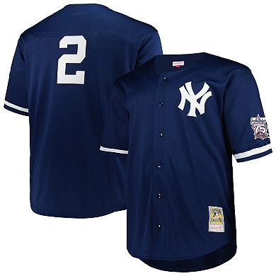 Men's Mitchell & Ness Derek Jeter Navy New York Yankees Big & Tall Cooperstown Collection Mesh Batting Practice Jersey