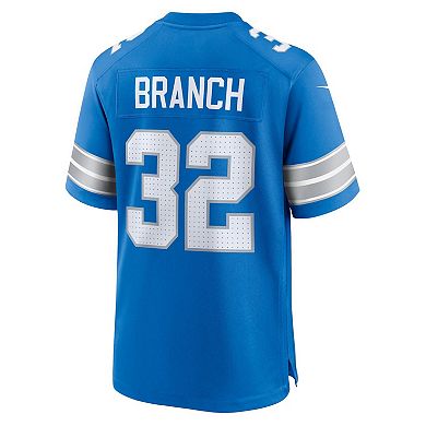 Men's Nike Brian Branch Blue Detroit Lions Game Jersey