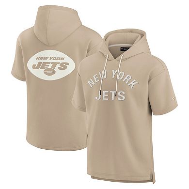Unisex Fanatics Signature Khaki New York Jets Elements Super Soft Fleece Short Sleeve Pullover Hoodie
