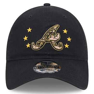 Men's New Era  Black Atlanta Braves 2024 Armed Forces Day 9TWENTY Adjustable Hat