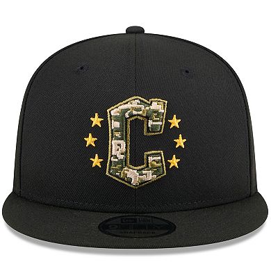 Men's New Era  Black Cleveland Guardians 2024 Armed Forces Day 9FIFTY Snapback Hat