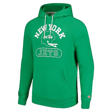 Unisex Homage  Green New York Jets Helmet Tri-Blend Pullover Hoodie