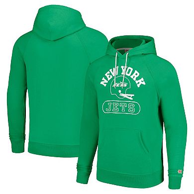 Unisex Homage  Green New York Jets Helmet Tri-Blend Pullover Hoodie