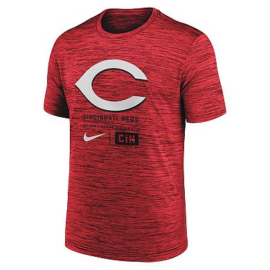Men's Nike Red Cincinnati Reds Large Logo Velocity T-Shirt