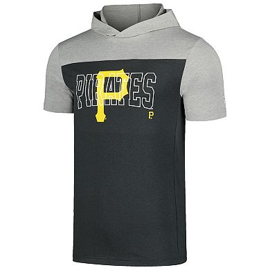Men's New Era Black Pittsburgh Pirates Active Brushed Hoodie T-Shirt