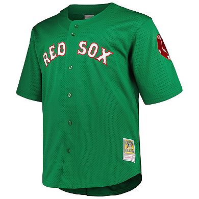 Men's Mitchell & Ness David Ortiz Kelly Green Boston Red Sox Big & Tall Cooperstown Collection Mesh Batting Practice Jersey