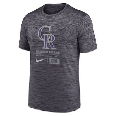 Men's Nike Black Colorado Rockies Large Logo Velocity T-Shirt