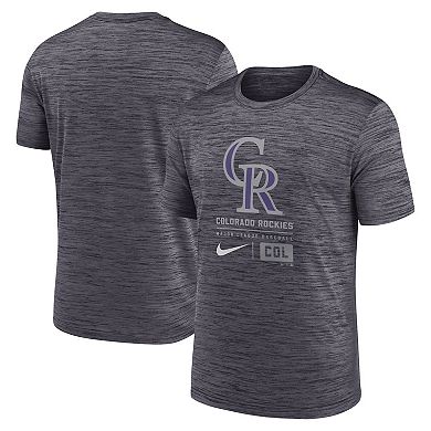 Men's Nike Black Colorado Rockies Large Logo Velocity T-Shirt