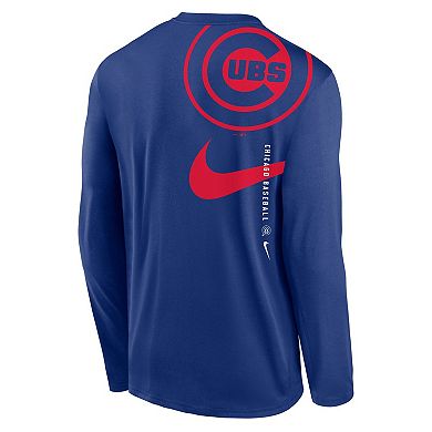 Men's Nike Royal Chicago Cubs Large Swoosh Back Legend Performance T-Shirt