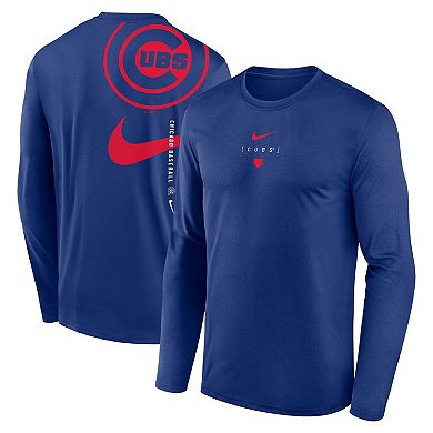 Men's Nike Royal Chicago Cubs Large Swoosh Back Legend Performance T-Shirt