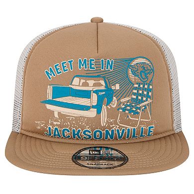 Men's New Era Tan Jacksonville Jaguars Meet Me 9FIFTY Snapback Hat