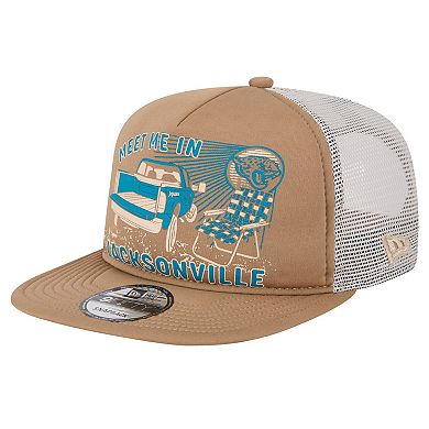 Men's New Era Tan Jacksonville Jaguars Meet Me 9FIFTY Snapback Hat