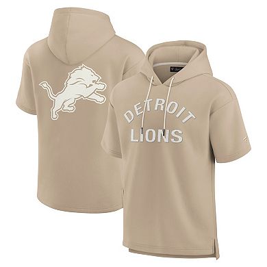 Unisex Fanatics Signature Khaki Detroit Lions Elements Super Soft Fleece Short Sleeve Pullover Hoodie