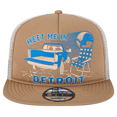 Men's New Era Tan Detroit Lions Meet Me 9FIFTY Snapback Hat