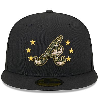 Men's New Era  Black Atlanta Braves 2024 Armed Forces Day On-Field 59FIFTY Fitted Hat