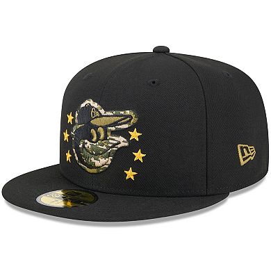 Men's New Era  Black Baltimore Orioles 2024 Armed Forces Day On-Field 59FIFTY Fitted Hat