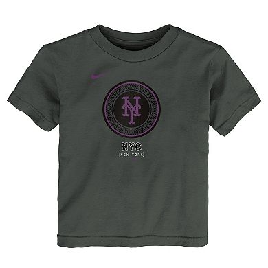 Toddler Nike Graphite New York Mets 2024 City Connect Large Logo T-Shirt