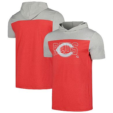 Men's New Era Red Cincinnati Reds Active Brushed Hoodie T-Shirt