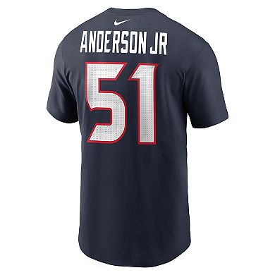 Men's Nike Will Anderson Jr. Navy Houston Texans Player Name & Number T-Shirt