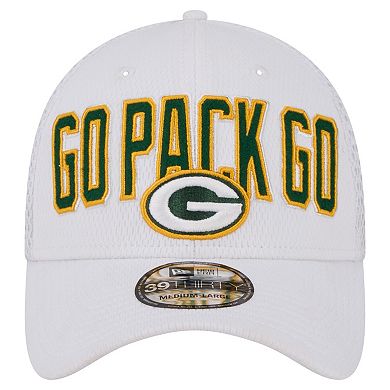 Men's New Era White Green Bay Packers Breakers 39THIRTY Flex Hat