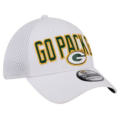 Men's New Era White Green Bay Packers Breakers 39THIRTY Flex Hat