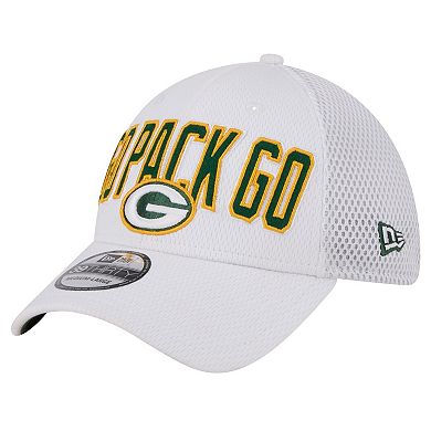 Men's New Era White Green Bay Packers Breakers 39THIRTY Flex Hat