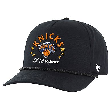 Men's '47 Black New York Knicks Champs Global Star Hitch Adjustable Hat