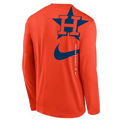 Men's Nike Orange Houston Astros Large Swoosh Back Legend Performance T-Shirt