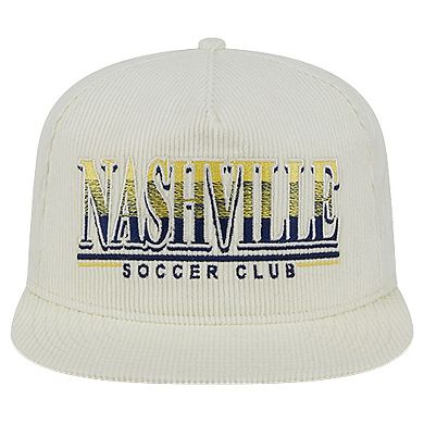 Men's New Era White Nashville SC Throwback Corduroy Golfer Adjustable Hat