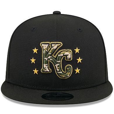 Men's New Era  Black Kansas City Royals 2024 Armed Forces Day 9FIFTY Snapback Hat