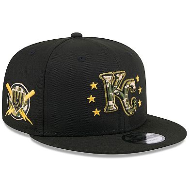 Men's New Era  Black Kansas City Royals 2024 Armed Forces Day 9FIFTY Snapback Hat
