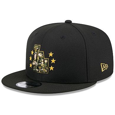 Men's New Era  Black Los Angeles Dodgers 2024 Armed Forces Day 9FIFTY Snapback Hat