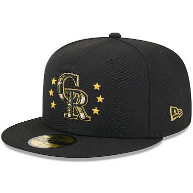 Men's New Era  Black Colorado Rockies 2024 Armed Forces Day On-Field 59FIFTY Fitted Hat