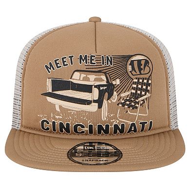 Men's New Era Tan Cincinnati Bengals Meet Me 9FIFTY Snapback Hat