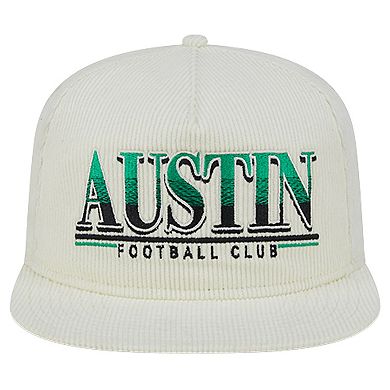 Men's New Era White Austin FC Throwback Corduroy Golfer Adjustable Hat