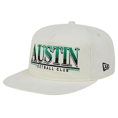 Men's New Era White Austin FC Throwback Corduroy Golfer Adjustable Hat