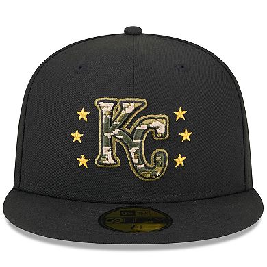 Men's New Era  Black Kansas City Royals 2024 Armed Forces Day On-Field 59FIFTY Fitted Hat