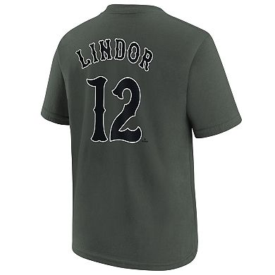 Youth Nike Francisco Lindor Charcoal New York Mets 2024 City Connect Name & Number T-Shirt